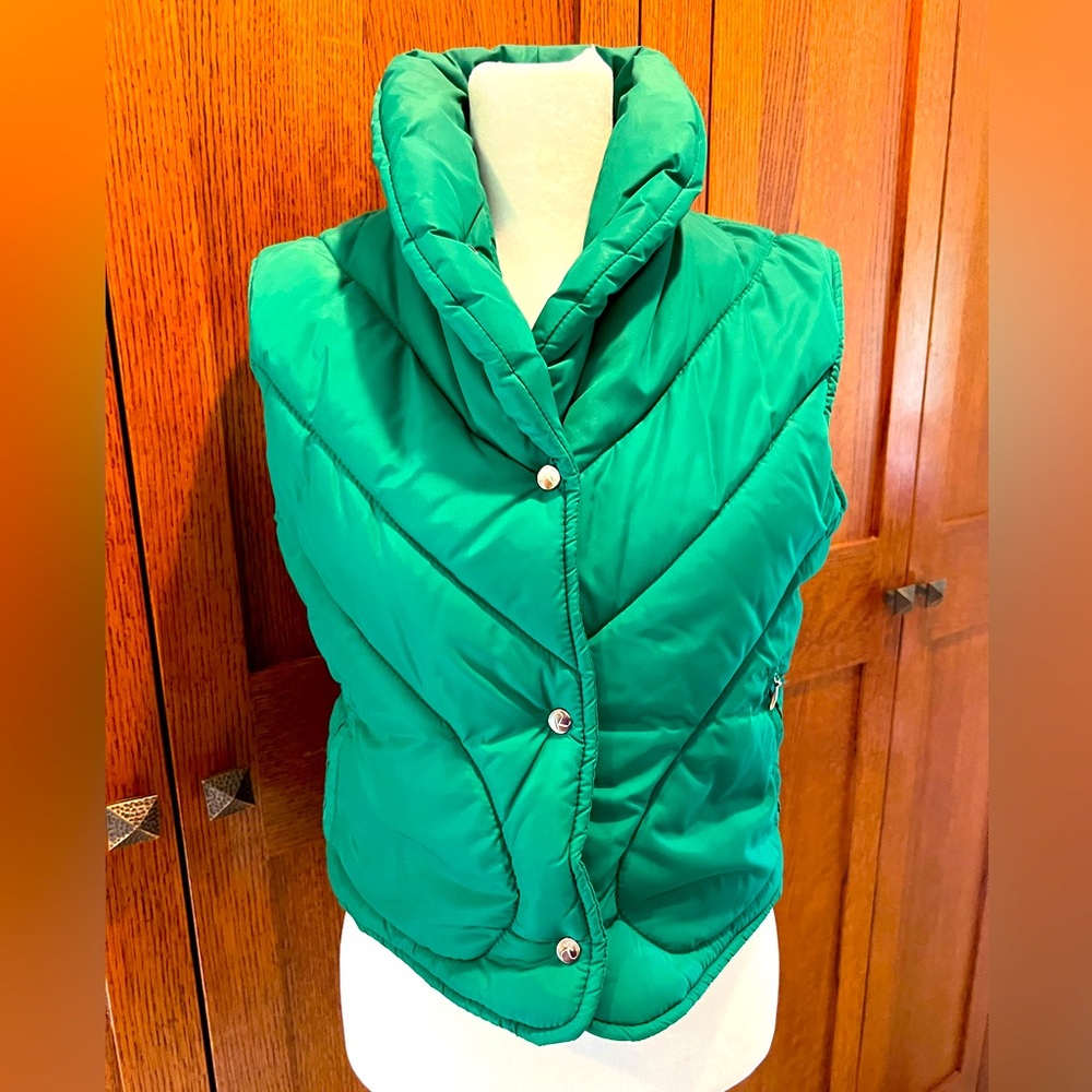 Vintage Roffe 💚 Kelly Green Quilted Vest Like New